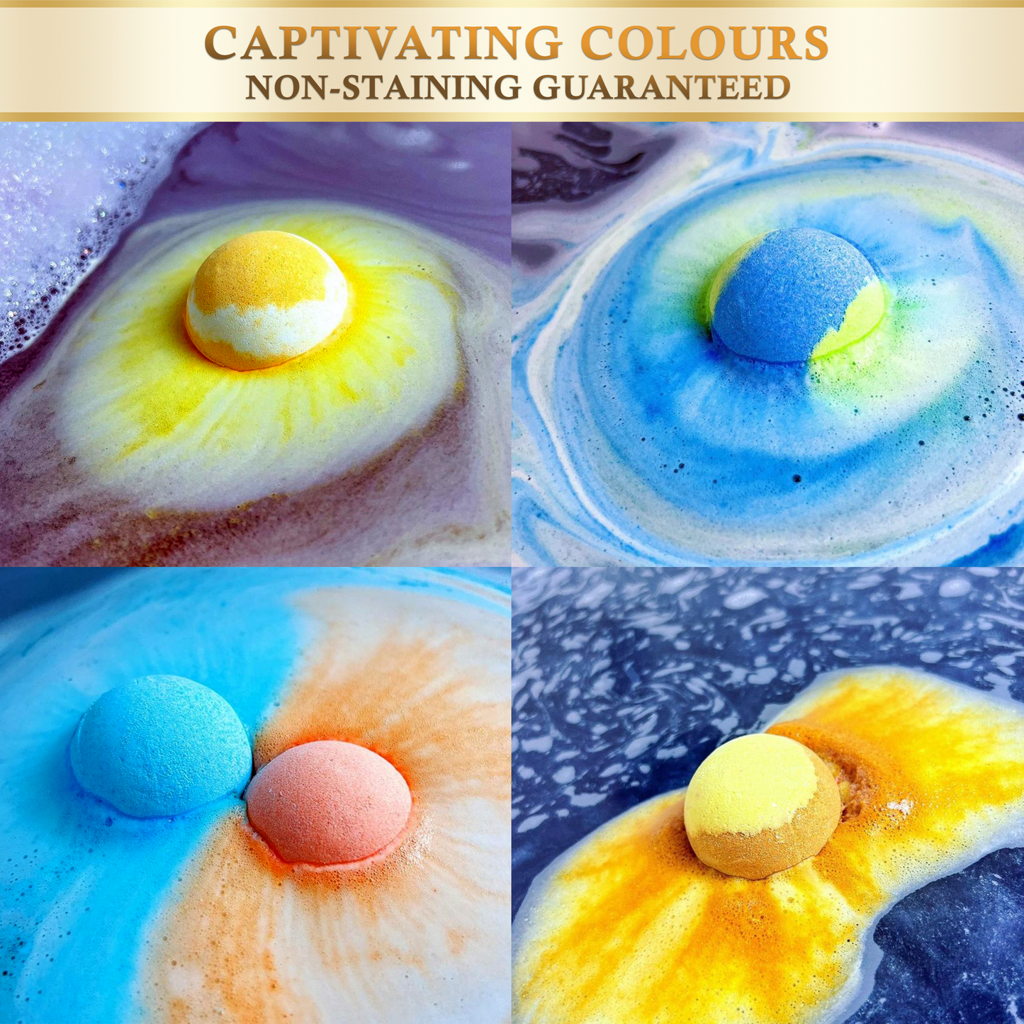 Bath Bombs with 200g Coconut Epsom Salt / 8 x 60g Handmade Planet Themed - Galacticspa