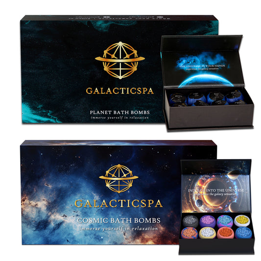 Cosmic Crystal Bath Bomb and Planet Bath Bomb Bundle Set - Galacticspa