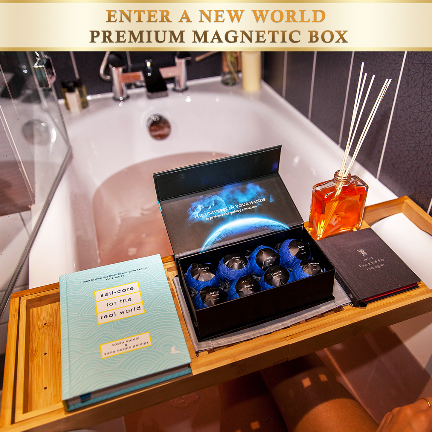 Premium magnetic box planet bath bomb gift set