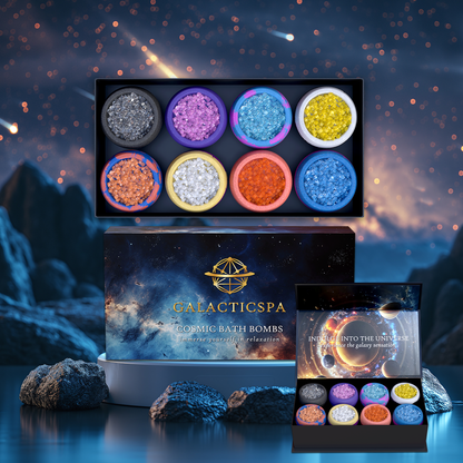 Crystal epsom salt cosmic space themed bath bombs, perfect for a gift and for bath lovers. 
