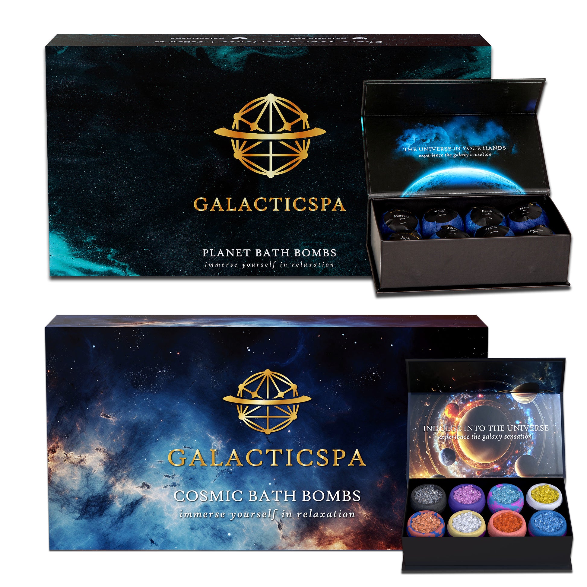 Cosmic Crystal Bath Bomb and Planet Bath Bomb Bundle Set - Galacticspa