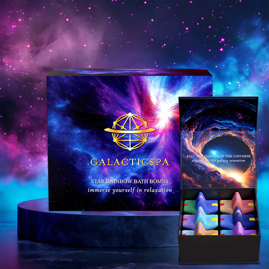 Space Rainbow Star Bath Bombs / 6 x 80g Luxury Bath Bomb Gift Set