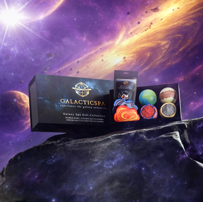 Galaxy Spa Gift Set – Planet & Cosmic Bath Bombs, Galaxy Bubble Bars & Epsom Salt