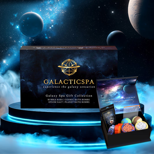 Galaxy Spa Gift Set – Planet & Cosmic Bath Bombs, Galaxy Bubble Bars & Epsom Salt